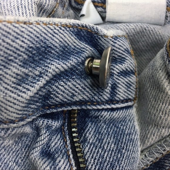 CALVIN KLEIN Vintage 90s Jean Shorts Denim Jorts Easy Fit Distressed Stone 40 - Picture 15 of 16